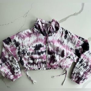 Bershka Tie Die Cropped Bomber Jacket